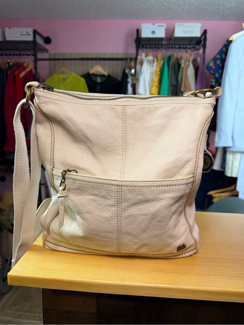 The Sak Cream Crossbody Bag – Soft Leather Everyday Sling - Picture 15 of 16